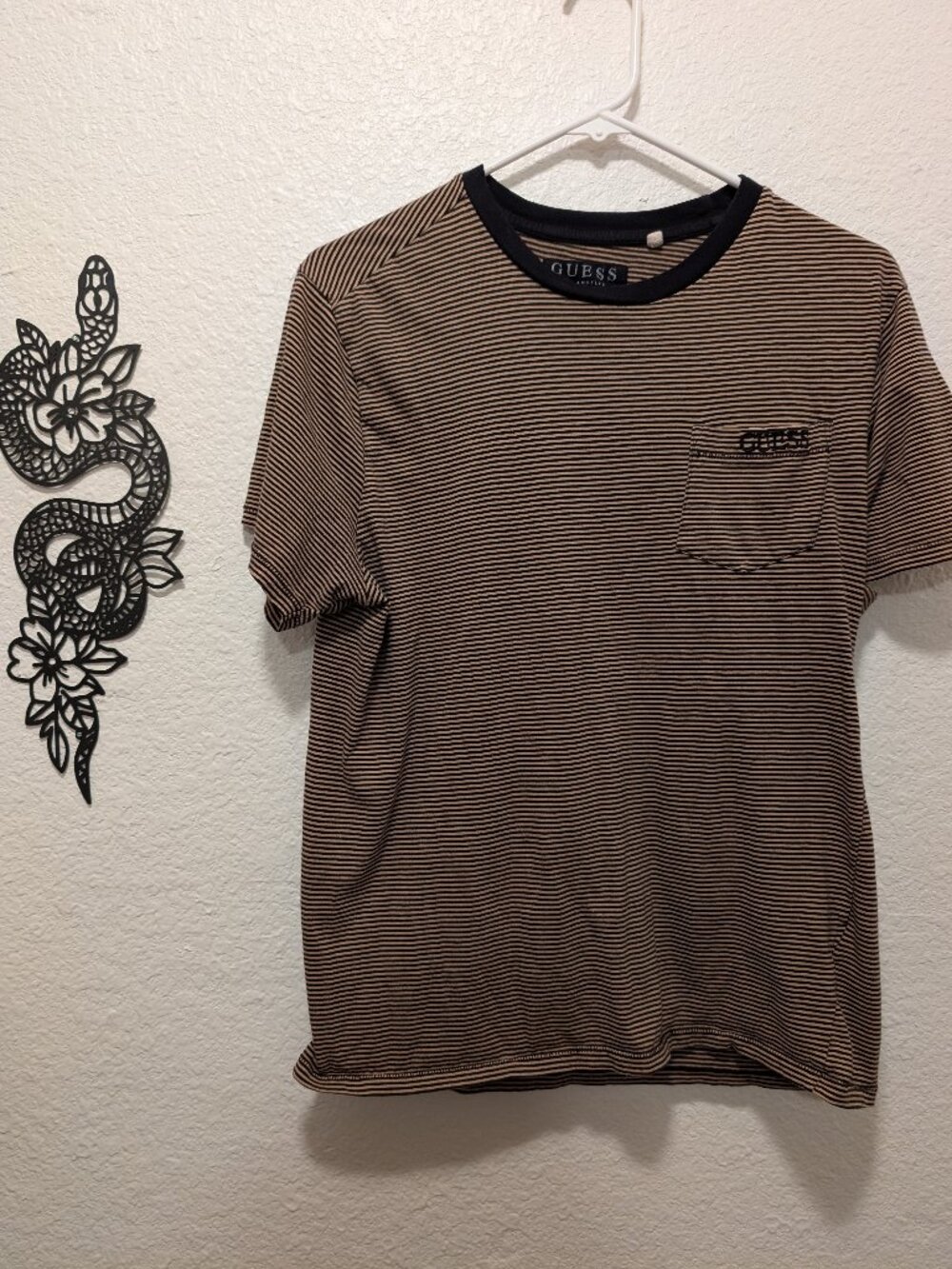 GUESS Striped Pocket Tee
